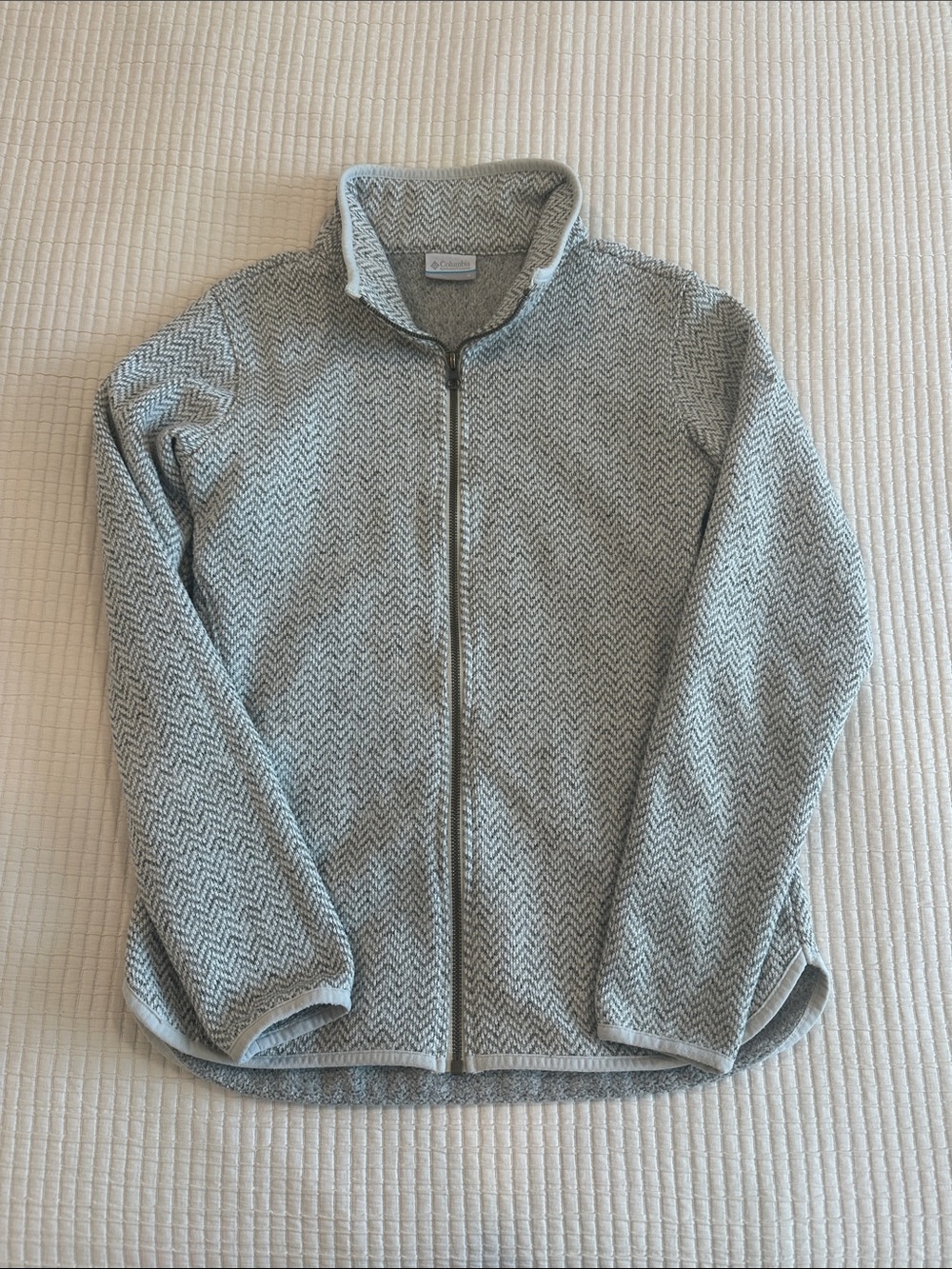 Columbia Gray Chevron Full-Zip Fleece Jacket